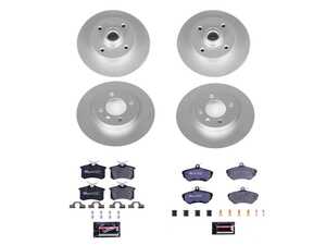 ES#4795329 - ESK376 - Power Stop Euro-Stop Front & Rear Brake Kit (256mm/226mm) - A direct-fit OE-equivalent replacement with GEOMET coated plain rotors and ECE-R90 certified brake pads. - Power Stop - Volkswagen