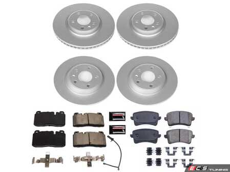 ES#4794308 - CRK7096 - Power Stop Z23 Evolution Sport Front & Rear Brake Kit (320mm/300mm) - A direct-fit upgrade with GEOMET coated plain rotors and low-dust carbon-fiber ceramic pads. - Power Stop - Audi