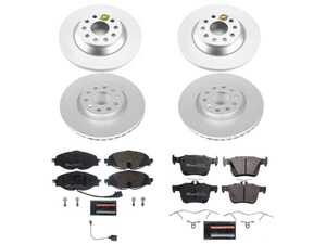 ES#4795478 - ESK7278 - Power Stop Euro-Stop Front & Rear Brake Kit (312mm/300mm) - A direct-fit OE-equivalent replacement with GEOMET coated plain rotors and ECE-R90 certified brake pads. - Power Stop - Audi