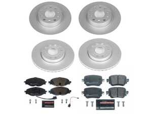 ES#4795561 - ESK8363 - Power Stop Euro-Stop Front & Rear Brake Kit (288mm/272mm) - A direct-fit OE-equivalent replacement with GEOMET coated plain rotors and ECE-R90 certified brake pads. - Power Stop - Volkswagen