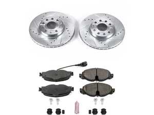 ES#3990252 - K7080 - Power Stop Z23 Evolution Sport Front Brake Kit (288mm) - A direct-fit performance upgrade with drilled & slotted zinc-plated rotors and low-dust carbon-fiber ceramic pads. - Power Stop - Audi Volkswagen