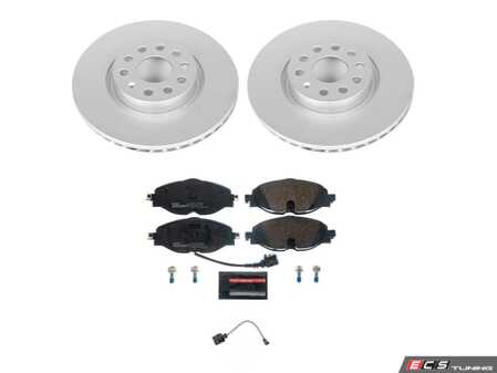 ES#4795454 - ESK7082 - Power Stop Euro-Stop Front Brake Kit (312mm) - A direct-fit OE-equivalent replacement with GEOMET coated plain rotors and ECE-R90 certified brake pads. - Power Stop - Audi Volkswagen