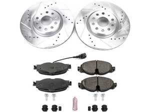 ES#3990255 - K7082 - Power Stop Z23 Evolution Sport Front Brake Kit (312mm) - A direct-fit performance upgrade with drilled & slotted zinc-plated rotors and low-dust carbon-fiber ceramic pads. - Power Stop - Audi Volkswagen