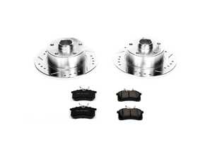 ES#3156779 - K3064 - Power Stop Z23 Evolution Sport Rear Brake Kit (256mm) - A direct-fit upgrade with drilled & slotted zinc-plated rotors and low-dust carbon-fiber ceramic pads. - Power Stop - Audi