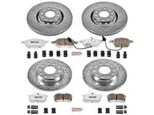 ES#3989862 - K2777-26 - Power Stop Z26 Extreme Street Warrior Front & Rear Brake Kit (312mm/255mm) - A direct-fit upgrade with drilled & slotted zinc-plated rotors and extreme-performance carbon-fiber ceramic pads. - Power Stop - Audi