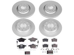 ES#3146780 - ESK2777 - Power Stop Euro-Stop Front & Rear Brake Kit (312mm/255mm) - A direct-fit upgrade with GEOMET coated plain rotors and ECE-R90 certified Pagid brake pads. - Power Stop - Audi