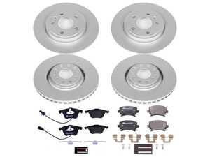 ES#3145465 - ESK4065 - Power Stop Euro-Stop Front & Rear Brake Kit (320mm/288mm) - A direct-fit upgrade with GEOMET coated plain rotors and ECE-R90 certified Pagid brake pads. - Power Stop - Audi