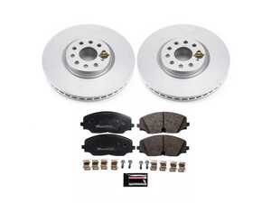 ES#4795547 - ESK8117 - Power Stop Euro-Stop Front Brake Kit (335mm) - A direct-fit OE-equivalent replacement with GEOMET coated plain rotors and ECE-R90 certified brake pads. - Power Stop - Volkswagen