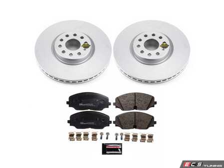 ES#4795547 - ESK8117 - Power Stop Euro-Stop Front Brake Kit (335mm) - A direct-fit OE-equivalent replacement with GEOMET coated plain rotors and ECE-R90 certified brake pads. - Power Stop - Volkswagen