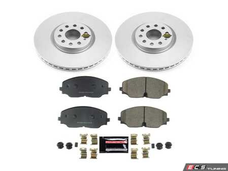 ES#4794642 - CRK8117 - Power Stop Z23 Evolution Sport Front Brake Kit (335mm) - A direct-fit upgrade with GEOMET coated plain rotors and low-dust carbon-fiber ceramic pads. - Power Stop - Volkswagen