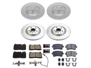ES#4794309 - CRK7097 - Power Stop Z23 Evolution Sport Front & Rear Brake Kit (345mm/330mm) - A direct-fit upgrade with GEOMET coated plain rotors and low-dust carbon-fiber ceramic pads. - Power Stop - Audi