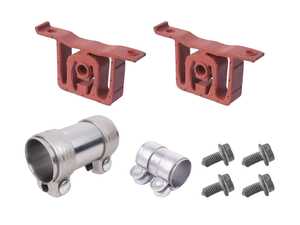 ES#2765604 - 1J0253201AKT - Exhaust Installation Kit - Center Pipe - Includes all brackets, clamps and hardware needed for installation - Genuine Volkswagen Audi - Volkswagen