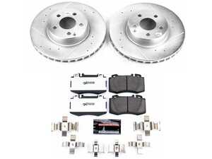 ES#3989950 - K5239-26 - Power Stop Z26 Extreme Street Warrior Front Brake Kit (312mm) - An ultra-high-performance front axle upgrade package featuring precision cross-drilled & slotted zinc-plated vented rotors, extreme-duty Z26 carbon-fiber ceramic formula pads, and premium electronic wear sensors. - Power Stop - Mercedes Benz