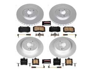 ES#3988833 - CRK2791 - Power Stop Z23 Evolution Sport Coated Front & Rear Brake Kit (330mm/290mm) - A complete 4-wheel premium restoration and upgrade package featuring genuine GEOMET coated smooth high-carbon rotors, low-dust carbon-fiber ceramic performance pads, and replacement electronic wear sensors. - Power Stop - Mercedes Benz