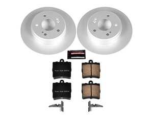 ES#3988877 - CRK368 - Power Stop Z23 Evolution Sport Coated Rear Brake Kit (278mm) - A premium rear-axle restoration and upgrade package featuring genuine GEOMET coated smooth high-carbon solid rotors and low-dust carbon-fiber ceramic performance pads. - Power Stop - Mercedes Benz