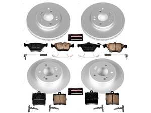 ES#3988908 - CRK4420 - Power Stop Z23 Evolution Sport Coated Front & Rear Brake Kit (300mm/278mm) - A complete 4-wheel premium restoration and upgrade package featuring genuine GEOMET coated smooth iron rotors, low-dust carbon-fiber ceramic performance pads, and replacement electronic wear sensors. - Power Stop - Mercedes Benz