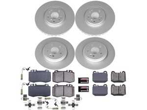 ES#3988910 - CRK4463 - Power Stop Z23 Evolution Sport Coated Front & Rear Brake Kit - A premium complete 4-wheel performance upgrade and restoration package featuring genuine GEOMET fully coated smooth high-carbon iron rotors, low-dust carbon-fiber ceramic road pads, and matching electronic wear sensors. - Power Stop - Mercedes Benz