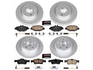 ES#3988919 - CRK4515 - Power Stop Z23 Evolution Sport Coated Front & Rear Brake Kit (295mm/300mm) - A premium complete 4-wheel performance upgrade and restoration package featuring genuine GEOMET fully coated smooth high-carbon iron rotors, low-dust carbon-fiber ceramic road pads, and matching electronic wear sensors. - Power Stop - Mercedes Benz