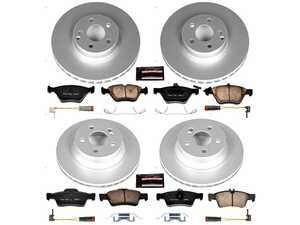 ES#3988922 - CRK4518 - Power Stop Z23 Evolution Sport Coated Front & Rear Brake Kit - A complete 4-wheel performance upgrade and restoration package featuring genuine GEOMET fully coated smooth high-carbon iron vented rotors, low-dust carbon-fiber ceramic road pads, and matching electronic wear sensors. - Power Stop - Mercedes Benz