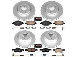 ES#3988927 - CRK4524 - Power Stop Z23 Evolution Sport Coated Front & Rear Brake Kit - A complete 4-wheel performance upgrade and restoration package featuring genuine GEOMET fully coated smooth high-carbon iron rotors, low-dust carbon-fiber ceramic road pads, and matching electronic wear sensors. - Power Stop - Mercedes Benz