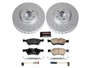 ES#3988949 - CRK4644 - Power Stop Z23 Evolution Sport Coated Front Brake Kit (330mm) - A complete front-wheel daily-driver upgrade featuring high-carbon smooth Geomet coated rotors and low-dust carbon-fiber ceramic pads. - Power Stop - Mercedes Benz