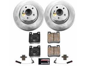 ES#4675009 - CRK5053 - Power Stop Z23 Evolution Sport Coated Rear Brake Kit (300mm) - A premium rear axle upgrade package featuring high-carbon smooth Geomet coated performance rotors, low-dust carbon-fiber ceramic pads, and replacement electronic wear sensors. - Power Stop - Mercedes Benz