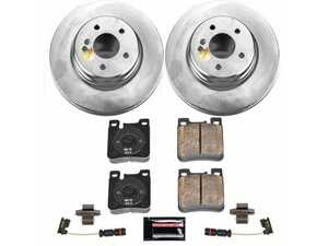 ES#4675010 - CRK5054 - Power Stop Z23 Evolution Sport Coated Rear Brake Kit (300mm) - A premium rear axle upgrade package featuring high-carbon smooth Geomet coated performance rotors, low-dust carbon-fiber ceramic pads, and replacement electronic wear sensors. - Power Stop - Mercedes Benz