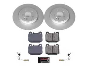 ES#3988976 - CRK5261 - Power Stop Z23 Evolution Sport Coated Rear Brake Kit - A premium rear-axle performance upgrade and restoration package featuring genuine GEOMET fully coated smooth high-carbon iron solid rotors, low-dust carbon-fiber ceramic road pads, and matching electronic wear sensors. - Power Stop - Mercedes Benz