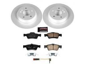 ES#3989123 - CRK6200 - Power Stop Z23 Evolution Sport Coated Rear Brake Kit (300mm) - A premium rear-axle performance upgrade and restoration package featuring genuine GEOMET fully coated smooth high-carbon iron solid rotors, low-dust carbon-fiber ceramic road pads, and matching electronic wear sensors. - Power Stop - Mercedes Benz