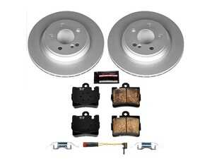 ES#3989124 - CRK6201 - Power Stop Z23 Evolution Sport Coated Rear Brake Kit (300mm) - A premium rear-axle performance upgrade and restoration package featuring genuine GEOMET fully coated smooth high-carbon iron vented rotors, low-dust carbon-fiber ceramic road pads, and matching electronic wear sensors. - Power Stop - Mercedes Benz