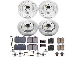 ES#4675011 - CRK6204 - Power Stop Z23 Evolution Sport Coated Front & Rear Brake Kit (345mm/300mm) - A premium, complete 4-wheel upgrade package featuring high-carbon smooth Geomet coated performance rotors, low-dust carbon-fiber ceramic pads, and replacement electronic wear sensors. - Power Stop - Mercedes Benz