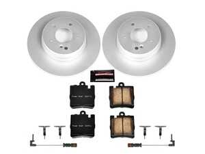 ES#3989127 - CRK621 - Power Stop Z23 Evolution Sport Coated Rear Brake Kit (290mm) - A premium rear-axle restoration and upgrade package featuring genuine Geomet coated smooth high-carbon solid rotors, low-dust carbon-fiber ceramic performance pads, and a set of replacement electronic wear sensors. - Power Stop - Mercedes Benz