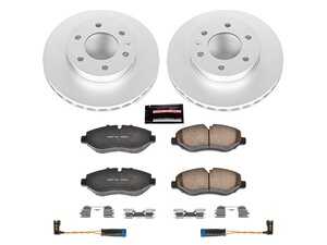 ES#3989134 - CRK6236 - Power Stop Z23 Evolution Sport Coated Front Brake Kit (325mm) - A premium front-axle performance upgrade and restoration package featuring genuine GEOMET fully coated smooth high-carbon iron vented rotors, low-dust carbon-fiber ceramic road pads, and matching electronic wear sensors. - Power Stop - Mercedes Benz