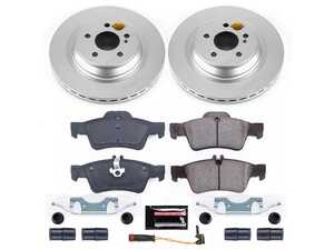 ES#4675018 - CRK6568 - Power Stop Z23 Evolution Sport Coated Rear Brake Kit (320mm) - A premium rear-axle performance upgrade and restoration package featuring genuine GEOMET fully coated smooth high-carbon iron vented rotors, low-dust carbon-fiber ceramic road pads, and a matching electronic wear sensor. - Power Stop - Mercedes Benz