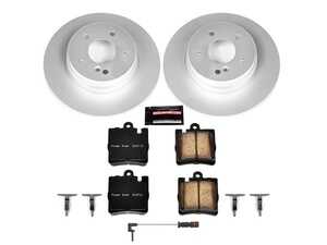 ES#3989184 - CRK6697 - Power Stop Z23 Evolution Sport Coated Rear Brake Kit (290mm) - A premium rear-axle performance upgrade and restoration package featuring genuine GEOMET fully coated smooth high-carbon iron solid rotors, low-dust carbon-fiber ceramic road pads, and a matching electronic wear sensor. - Power Stop - Mercedes Benz