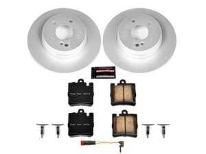 ES#3989185 - CRK6698 - Power Stop Z23 Evolution Sport Coated Rear Brake Kit (290mm) - A premium rear-axle performance upgrade and restoration package featuring genuine GEOMET fully coated smooth high-carbon iron solid rotors, low-dust carbon-fiber ceramic road pads, and a matching electronic wear sensor. - Power Stop - Mercedes Benz