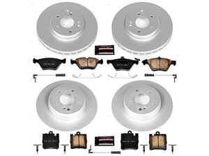 ES#3989186 - CRK6700 - Power Stop Z23 Evolution Sport Coated Front & Rear Brake Kit (300mm/290mm) - A complete 4-wheel premium restoration and upgrade package featuring genuine GEOMET coated smooth high-carbon iron rotors, low-dust carbon-fiber ceramic performance pads, and a full replacement set of electronic wear sensors. - Power Stop - Mercedes Benz