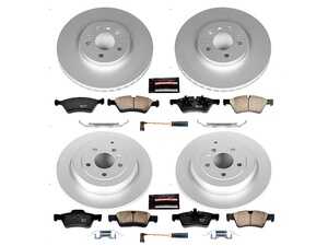 ES#3989196 - CRK6710 - Power Stop Z23 Evolution Sport Coated Front & Rear Brake Kit (330mm/330mm) - A complete 4-wheel premium restoration and upgrade package featuring genuine GEOMET coated smooth high-carbon iron rotors, low-dust carbon-fiber ceramic performance pads, and replacement electronic wear sensors. - Power Stop - Mercedes Benz