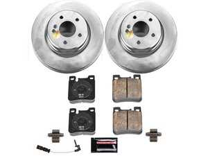 ES#4675025 - CRK6717 - Power Stop Z23 Evolution Sport Coated Rear Brake Kit (300mm Vented) - A premium rear axle upgrade package featuring high-carbon smooth Geomet coated performance rotors, low-dust carbon-fiber ceramic pads, and a replacement electronic wear sensor. - Power Stop - Mercedes Benz