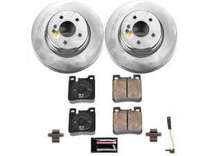 ES#4675026 - CRK6718 - Power Stop Z23 Evolution Sport Coated Rear Brake Kit (300mm Vented) - A premium rear axle upgrade package featuring high-carbon smooth Geomet coated performance rotors, low-dust carbon-fiber ceramic pads, and a replacement electronic wear sensor. - Power Stop - Mercedes Benz
