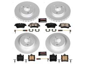 ES#3989210 - CRK6745 - Power Stop Z23 Evolution Sport Coated Front & Rear Brake Kit (288mm/290mm) - A complete 4-wheel premium restoration and upgrade package featuring genuine GEOMET coated smooth high-carbon iron rotors, low-dust carbon-fiber ceramic performance pads, and replacement electronic wear sensors. - Power Stop - Mercedes Benz