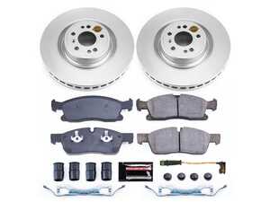 ES#4675033 - CRK6883 - Power Stop Z23 Evolution Sport Coated Front Brake Kit (350mm) - A premium front-axle performance upgrade and restoration package featuring genuine GEOMET fully coated smooth high-carbon iron vented rotors, low-dust carbon-fiber ceramic road pads, and a replacement electronic wear sensor. - Power Stop - Mercedes Benz