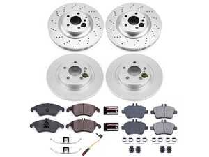 ES#4675038 - CRK6891 - Power Stop Z23 Evolution Sport Coated Front & Rear Brake Kit (344mm/300mm) - A premium 4-wheel upgrade package featuring high-carbon smooth Geomet coated performance rotors, low-dust carbon-fiber ceramic pads, and replacement electronic wear sensors. - Power Stop - Mercedes Benz
