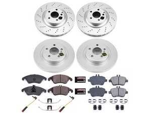ES#4675039 - CRK6892 - Power Stop Z23 Evolution Sport Coated Front & Rear Brake Kit (344mm/300mm) - A premium 4-wheel upgrade package featuring high-carbon smooth Geomet coated performance rotors, low-dust carbon-fiber ceramic pads, and replacement electronic wear sensors. - Power Stop - Mercedes Benz