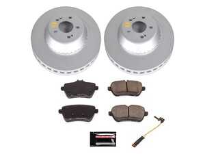 ES#3989249 - CRK7181 - Power Stop Z23 Evolution Sport Coated Rear Brake Kit (340mm) - A premium rear axle upgrade package featuring high-carbon smooth Geomet coated performance rotors, low-dust carbon-fiber ceramic pads, and a replacement electronic wear sensor. - Power Stop - Mercedes Benz