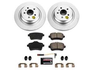 ES#4675059 - CRK7440 - Power Stop Z23 Evolution Sport Coated Rear Brake Kit (325mm) - A premium rear-axle restoration and upgrade package featuring genuine Geomet coated smooth high-carbon rotors, low-dust carbon-fiber ceramic performance pads, and a replacement electronic wear sensor. - Power Stop - Mercedes Benz