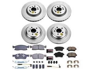 ES#4675060 - CRK7441 - Power Stop Z23 Evolution Sport Coated Front & Rear Brake Kit - A premium complete 4-wheel performance upgrade and restoration package featuring genuine GEOMET fully coated smooth high-carbon iron rotors, low-dust carbon-fiber ceramic pads, and replacement electronic wear sensors. - Power Stop - Mercedes Benz