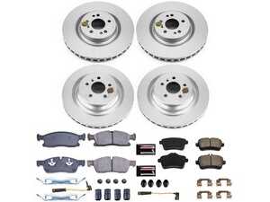 ES#4675063 - CRK7445 - Power Stop Z23 Evolution Sport Coated Front & Rear Brake Kit (350mm/345mm) - A premium 4-wheel restoration and upgrade package featuring genuine GEOMET coated smooth high-carbon iron rotors, low-dust carbon-fiber ceramic performance pads, and a complete layout of replacement electronic wear sensors. - Power Stop - Mercedes Benz