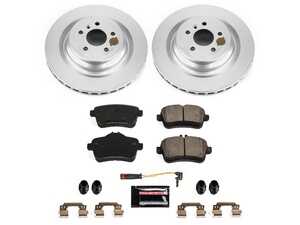 ES#4675064 - CRK7448 - Power Stop Z23 Evolution Sport Coated Rear Brake Kit (345mm/Vented) - A premium rear-axle performance upgrade and restoration package featuring genuine GEOMET fully coated smooth high-carbon iron vented rotors, low-dust carbon-fiber ceramic road pads, and matching electronic wear sensors. - Power Stop - Mercedes Benz
