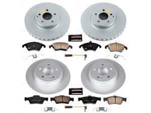 ES#3989274 - CRK7612 - Power Stop Z23 Evolution Sport Coated Front & Rear Brake Kit - A premium complete 4-wheel performance upgrade and restoration package featuring genuine GEOMET fully coated smooth high-carbon iron rotors, low-dust carbon-fiber ceramic pads, and matching electronic wear sensors. - Power Stop - Mercedes Benz
